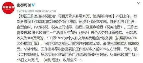 明星网红补缴税款多少,巨额金额揭示税务合规新趋势